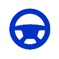 Steering wheel icon, representing car steering repair